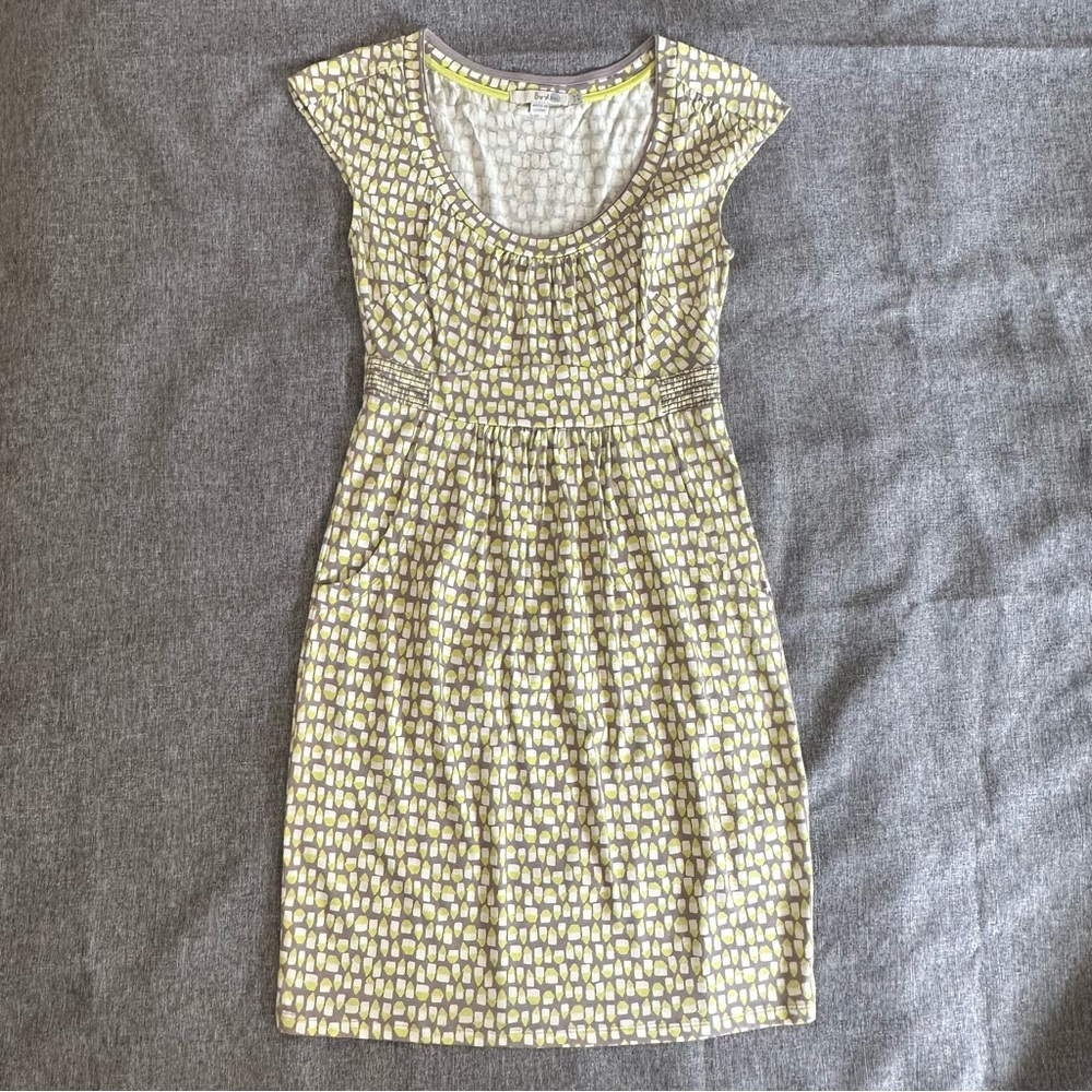 Boden Jersey Dress in Grey/Green pattern LIKE NEW